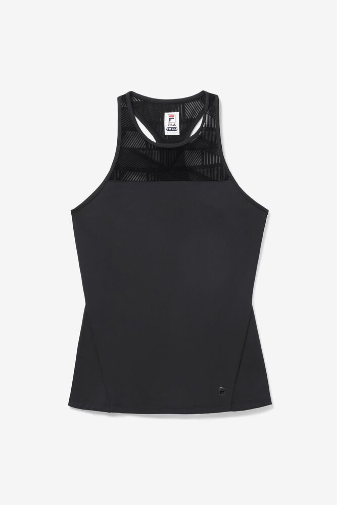 Fila Tank Top Womens Black - Slice Halter - Philippines 7649851-EL